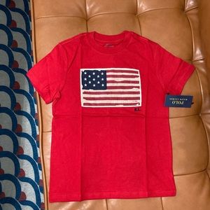 NWT polo ralph lauren t-shirt with american flag (size 7)